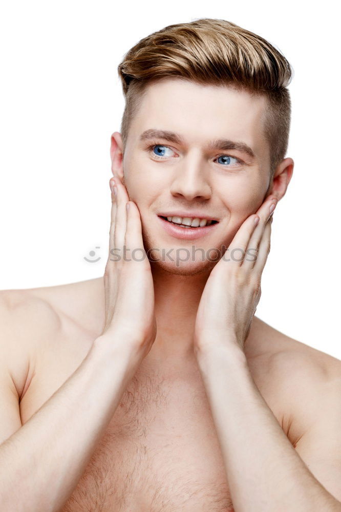 Similar – Face of shirtless young man smiling