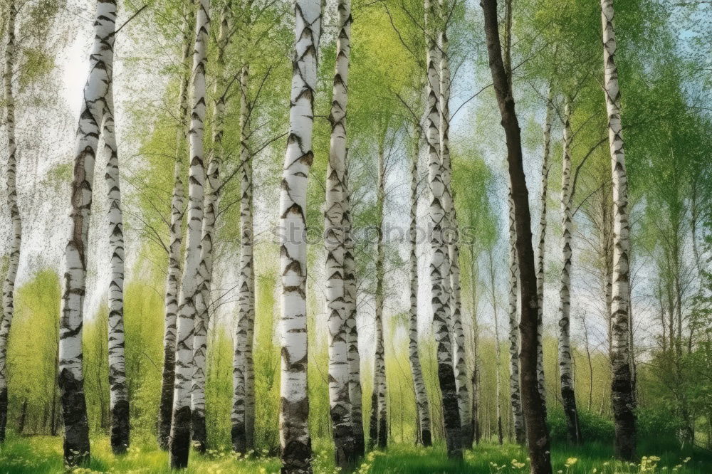 Similar – Rows of trees in forest