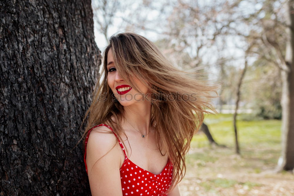 Image, Stock Photo smiling woman in outdoor