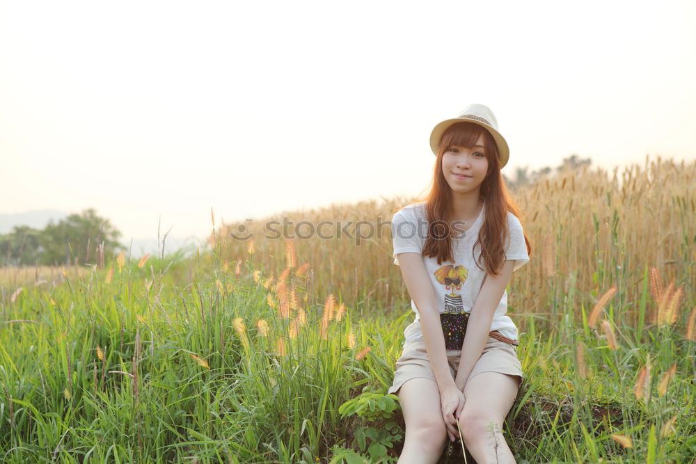 Similar – Image, Stock Photo summer wind Young woman