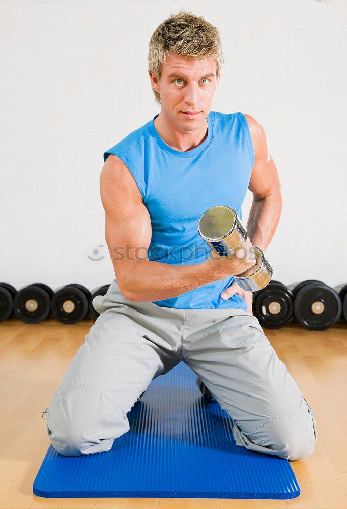 Similar – Image, Stock Photo Fit, muscular young man doing plank at the gym