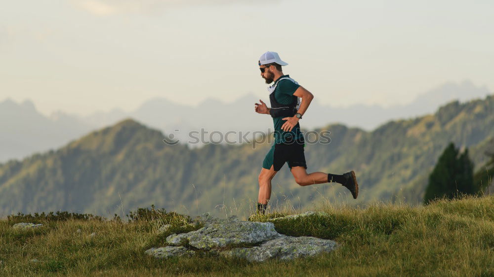 Similar – Image, Stock Photo jump Alpine pasture Summer