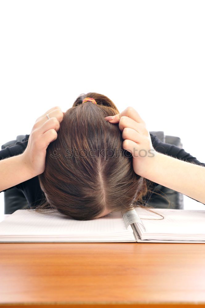 Similar – Image, Stock Photo Young tired student drinks a cup of coffee