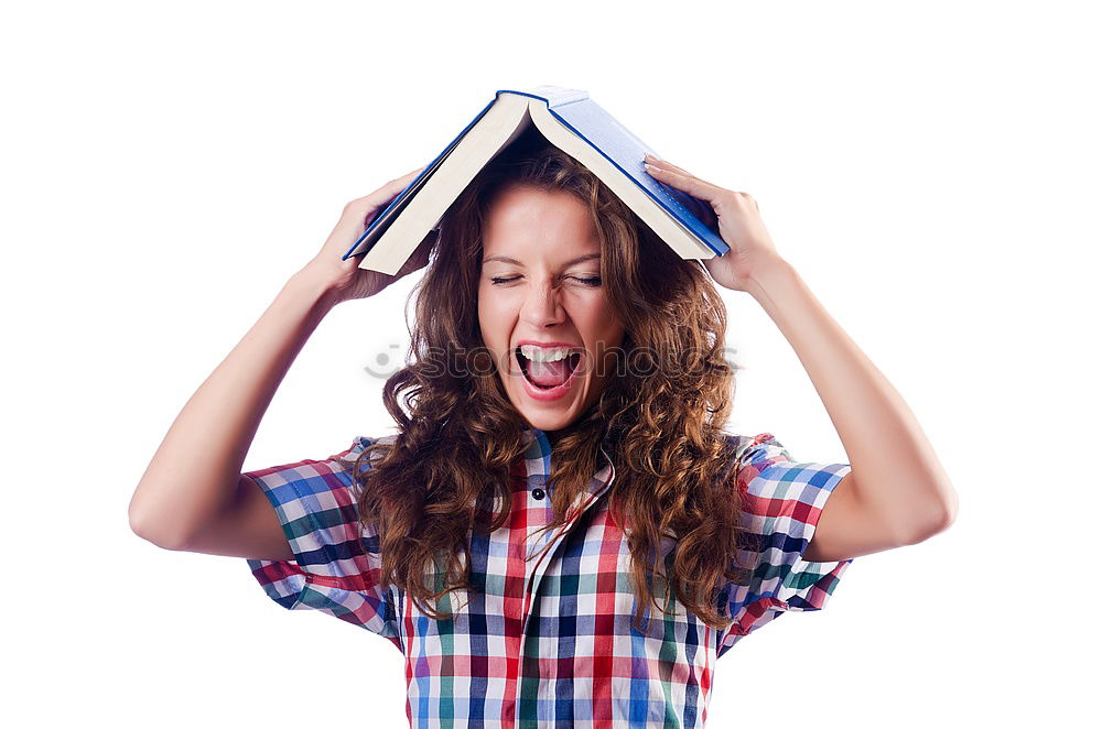 Similar – Image, Stock Photo Close-up portrait of young funny woman