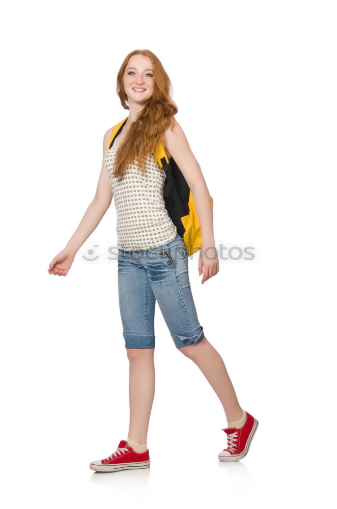 Similar – Image, Stock Photo Slim young woman enjoys inline skating