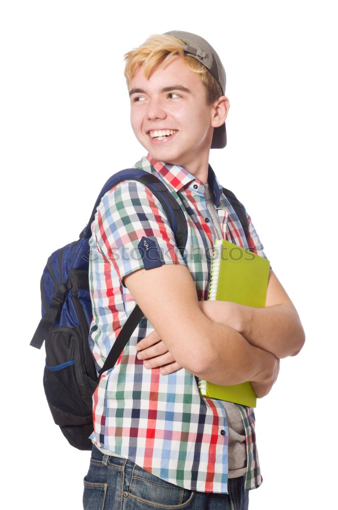 Similar – Young urban man using smartphone walking in street in an urban park