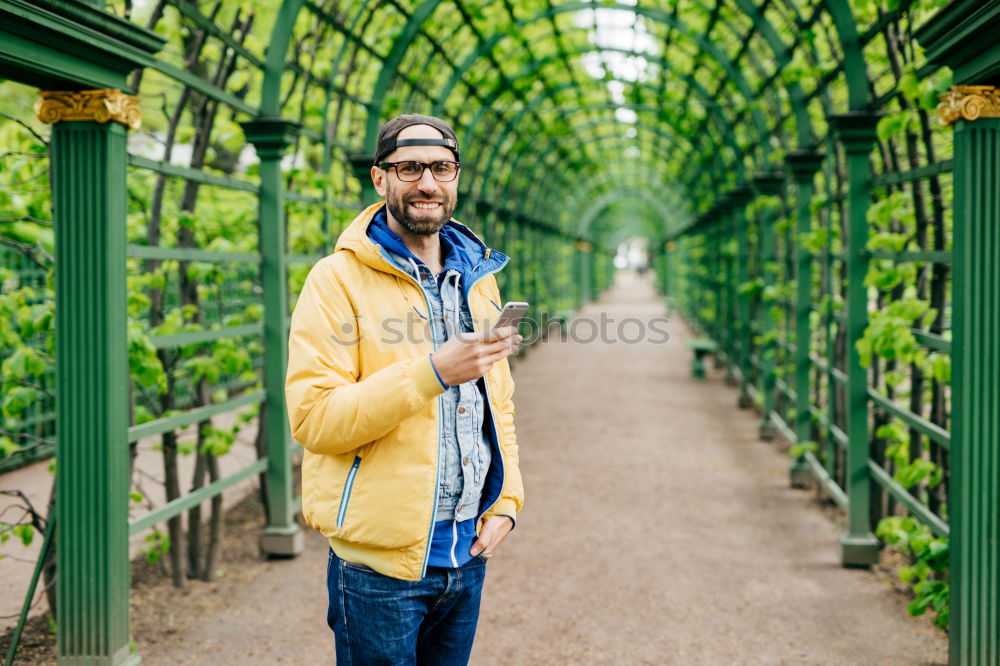 Similar – Bearded man in hat on road