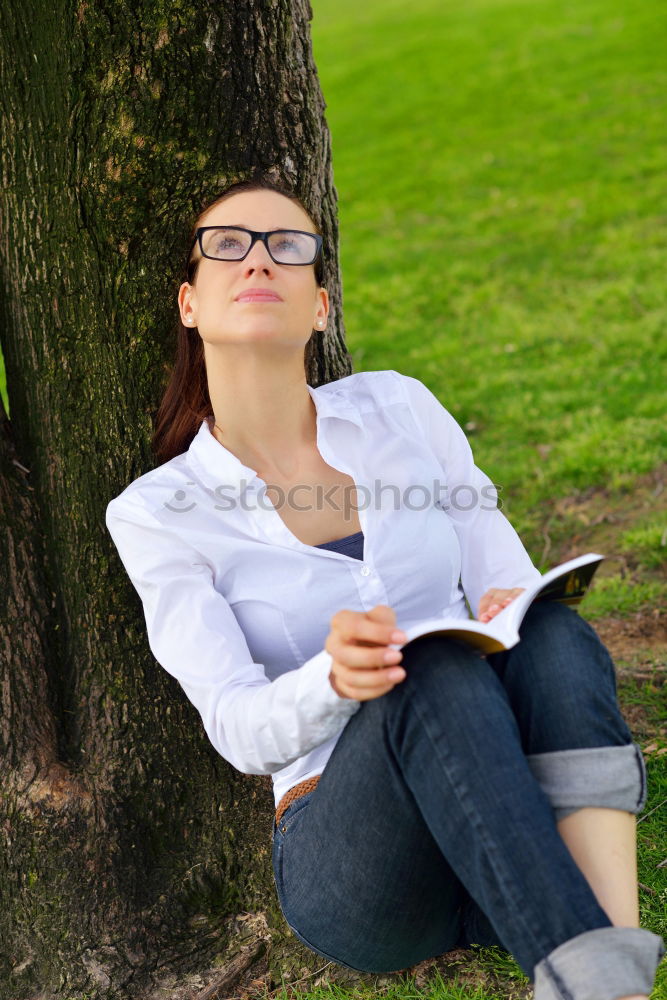 Image, Stock Photo Teen boy reading a book