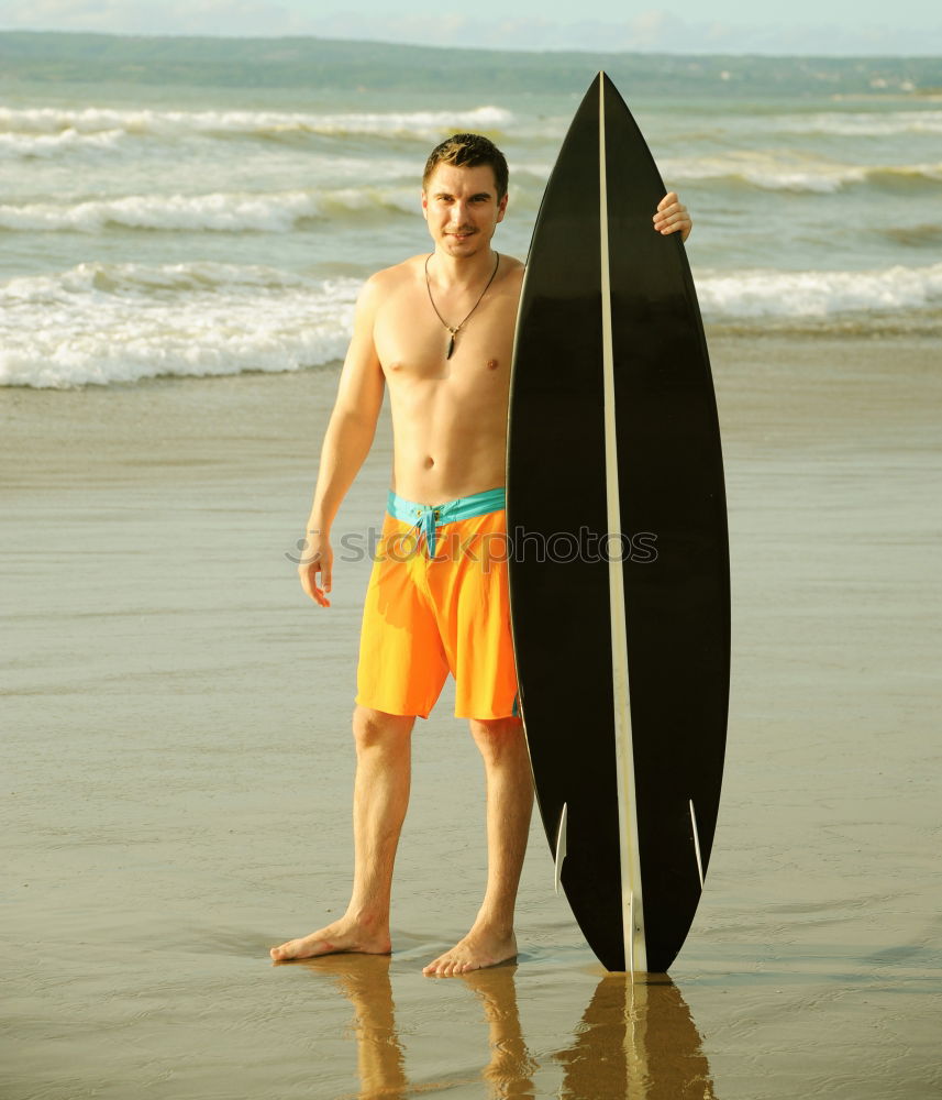 Similar – A man with a big belly in swimming trunks on the beach