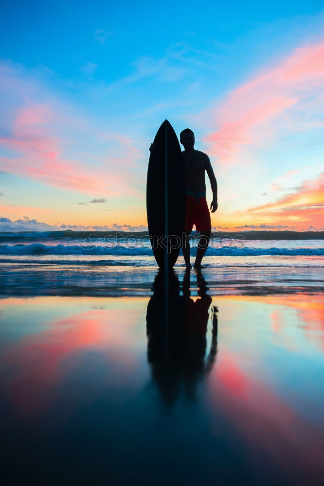 Similar – Image, Stock Photo Smiling woman offering to follow her near sea