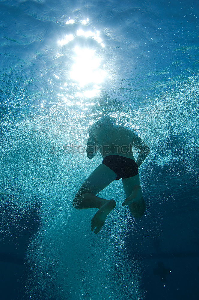 Image, Stock Photo Young woman diving in the sea