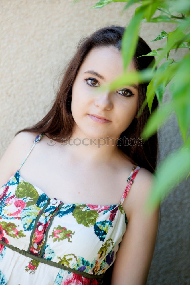 Similar – Image, Stock Photo Beautiful young woman with hot eyes in front of a brick wall