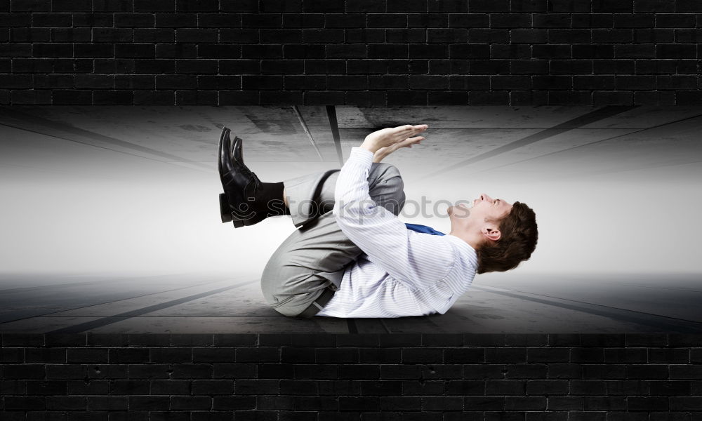 Similar – Image, Stock Photo Woman balancing on ladder