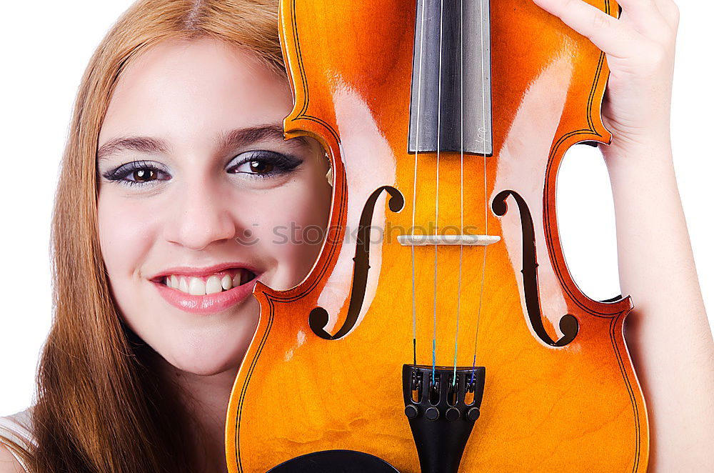 Similar – Image, Stock Photo Pretty young violinist playing the violin