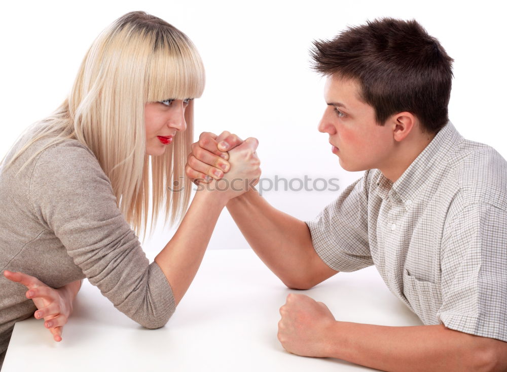 Similar – Girl and boy playing chess at home