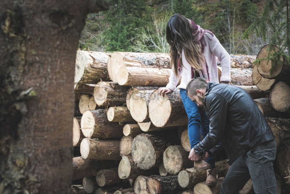 Similar – Image, Stock Photo Children playing on logs