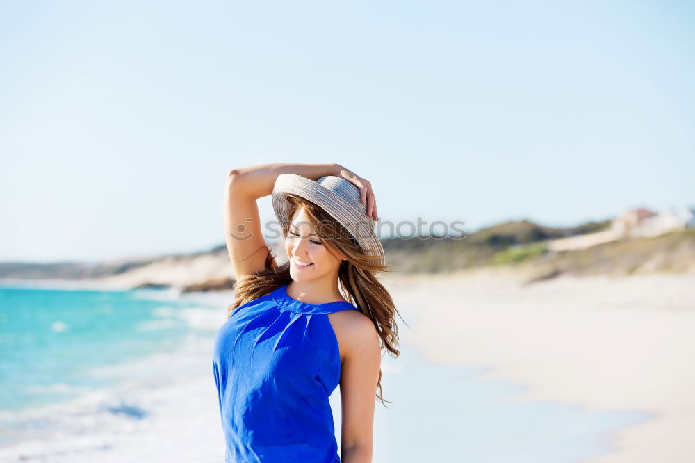 Similar – Image, Stock Photo Woman on the Atlantic in Portugal in December