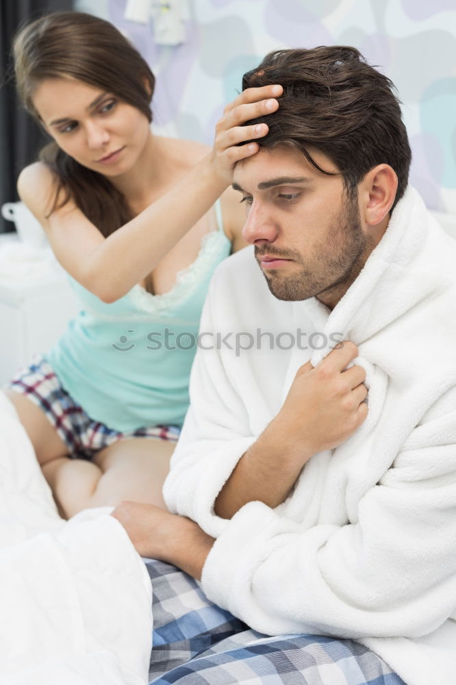 Similar – Image, Stock Photo Young couple. Man massaging a woman