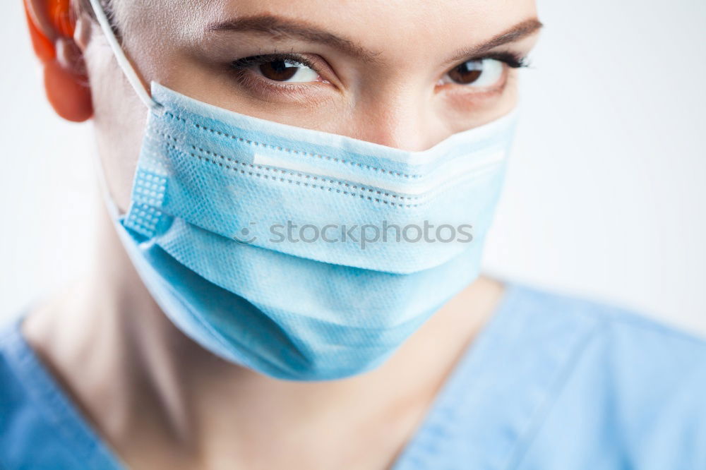 Similar – Image, Stock Photo Young patient wearing a medical mask