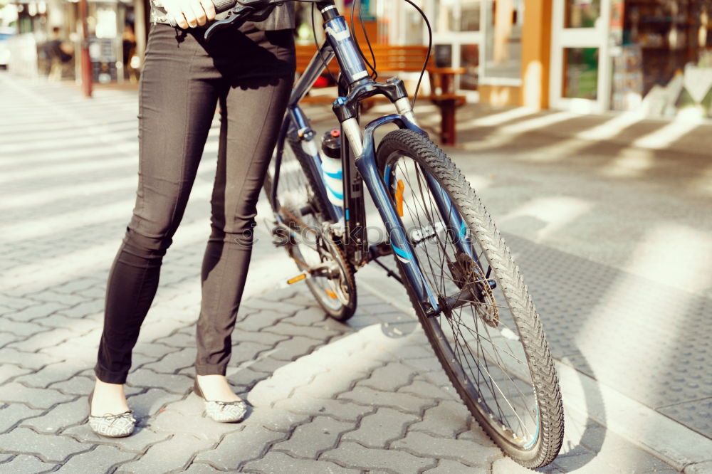 Similar – Attractive friendly young woman with her bicycle