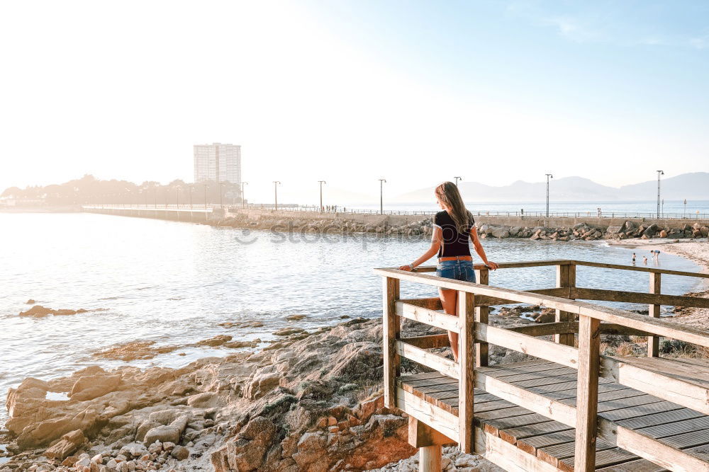 Similar – Image, Stock Photo Girl at English Bay Beach in Vancouver, BC, Canada