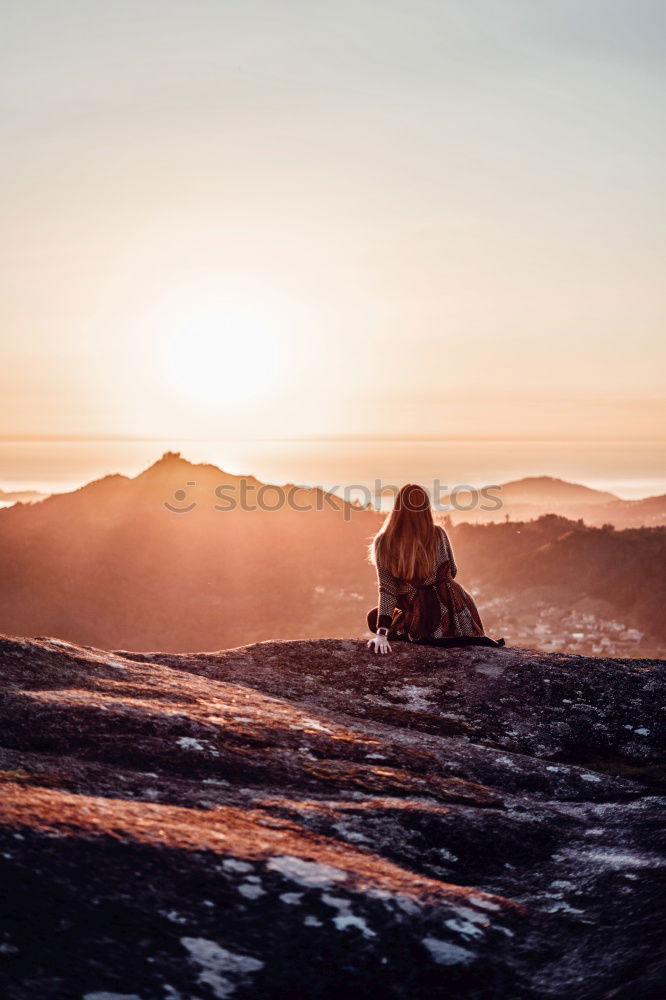 Similar – Man admiring view on cliff