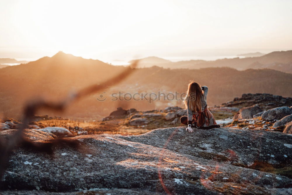 Similar – Woman posing on nature Sit