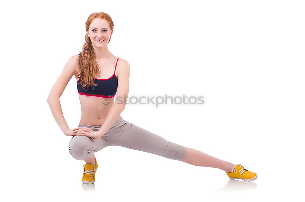 Similar – Image, Stock Photo Young sporty woman doing exercises with a latex band