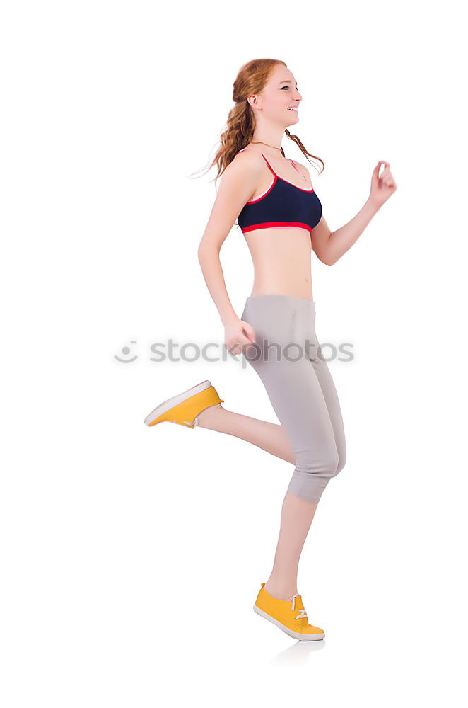Similar – Image, Stock Photo Young sporty woman doing exercises with a latex band
