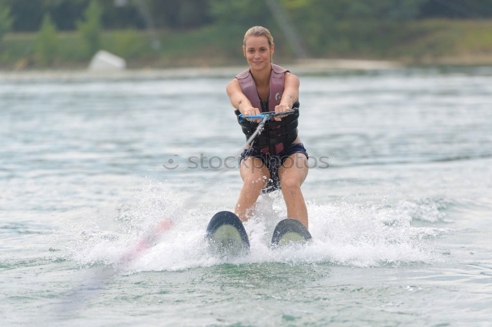 Similar – Image, Stock Photo water skiing Lake Waves