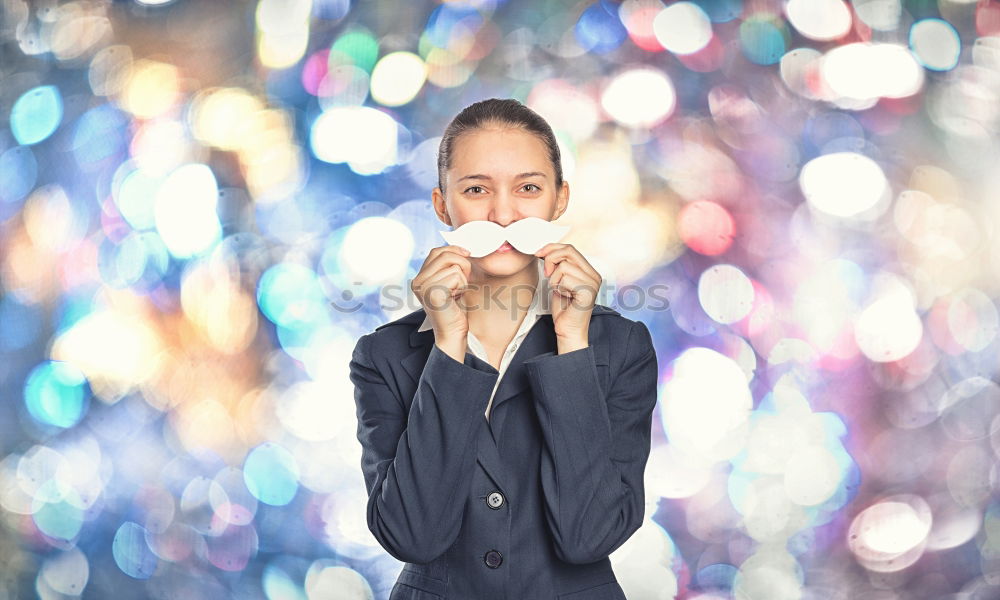 Similar – Image, Stock Photo Beauty girl with glasses with little lights in her hands