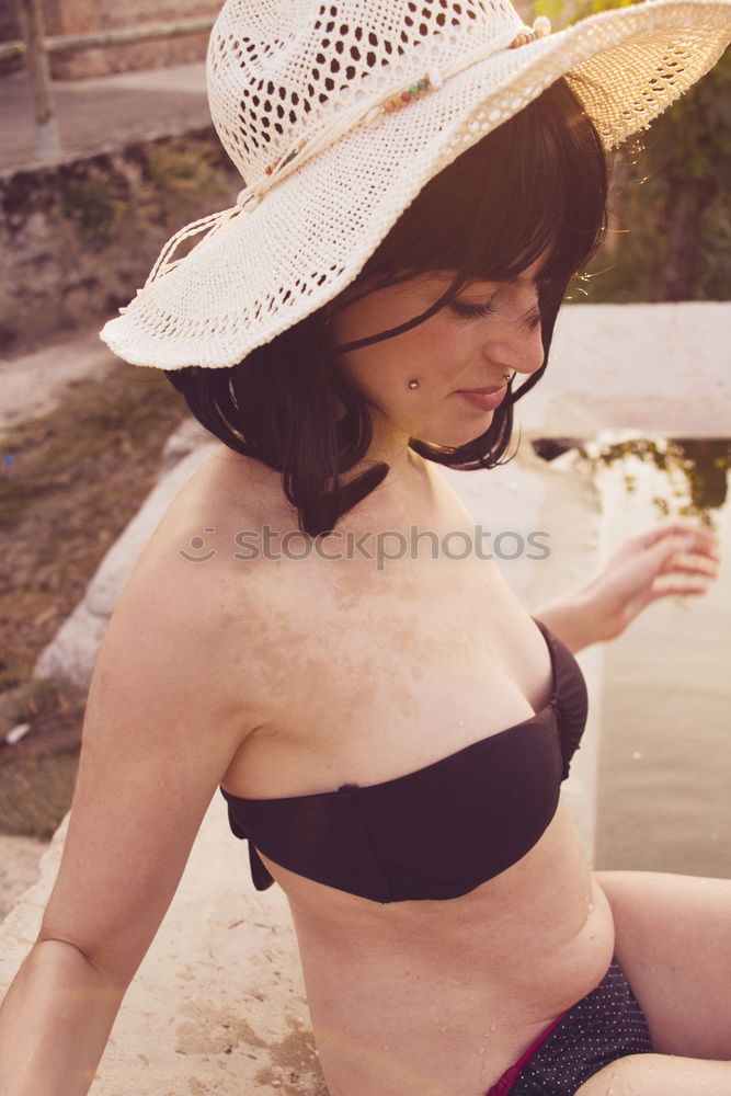 Similar – Image, Stock Photo Young woman enjoying summer in a pool