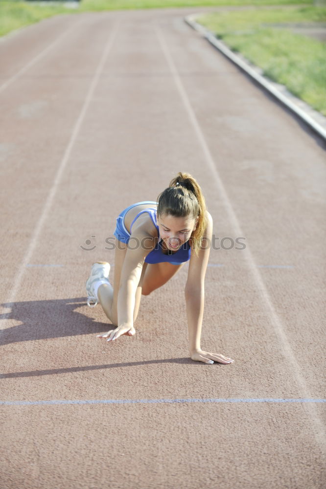 Similar – Image, Stock Photo Young Woman working out outdoors and having fun
