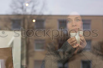 Similar – Image, Stock Photo happy with coffee 3