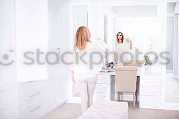 Similar – Image, Stock Photo Woman in work wear in her workshop next to the window