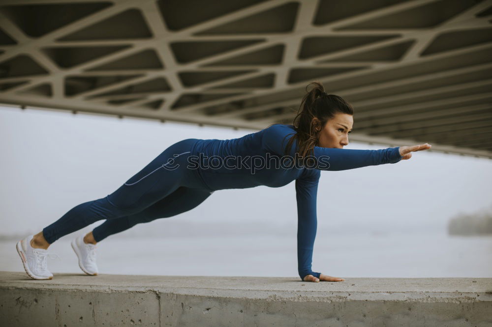 Similar – Image, Stock Photo Young content model on terrace