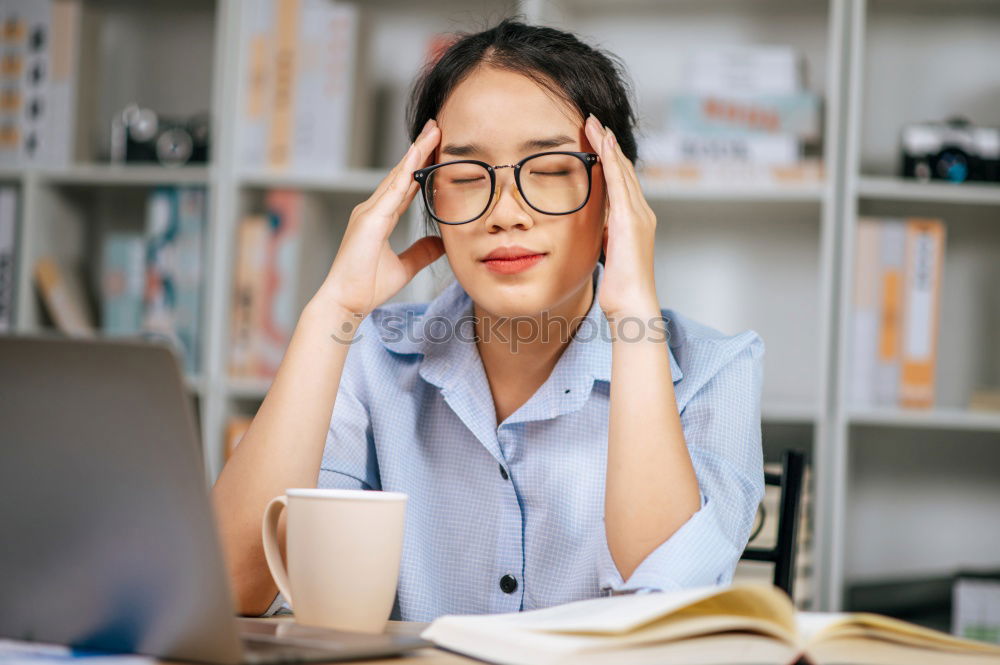 Similar – Image, Stock Photo asian woman sitting alone in the house