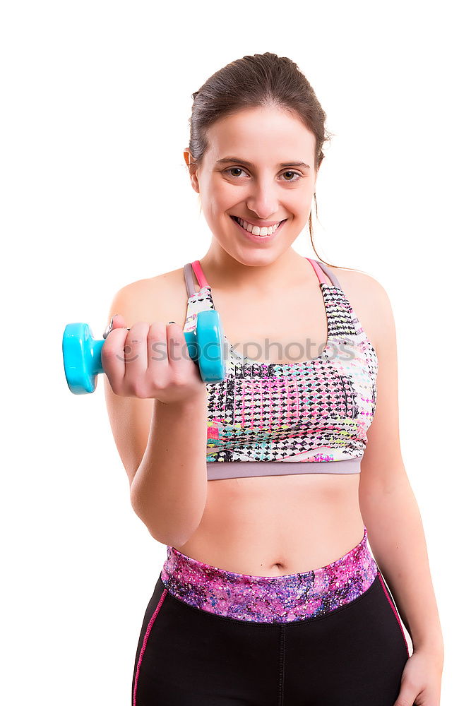 Similar – Young Woman working out outdoors and having fun