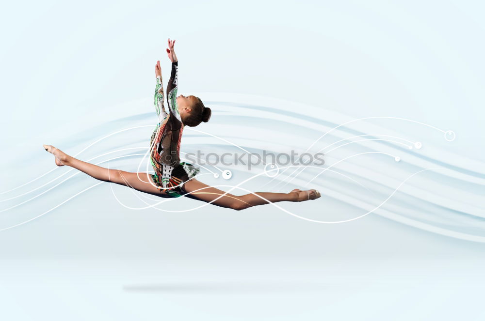 Similar – Woman jumping in studio