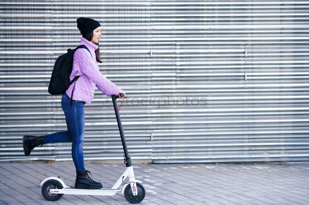 Similar – Foto Bild Frau mittleren Alters auf einem Elektroroller