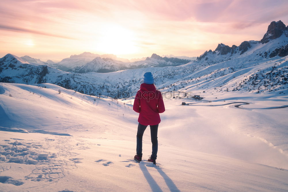 Similar – Image, Stock Photo Woman taking shots of mountain