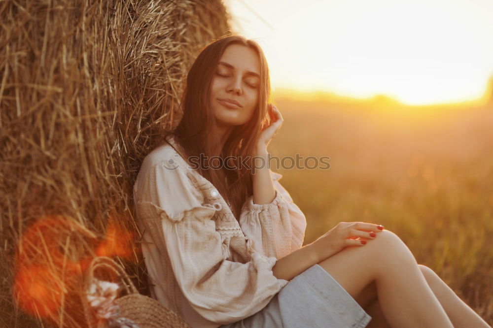 Similar – Image, Stock Photo Portrait of pretty woman smiling in nature