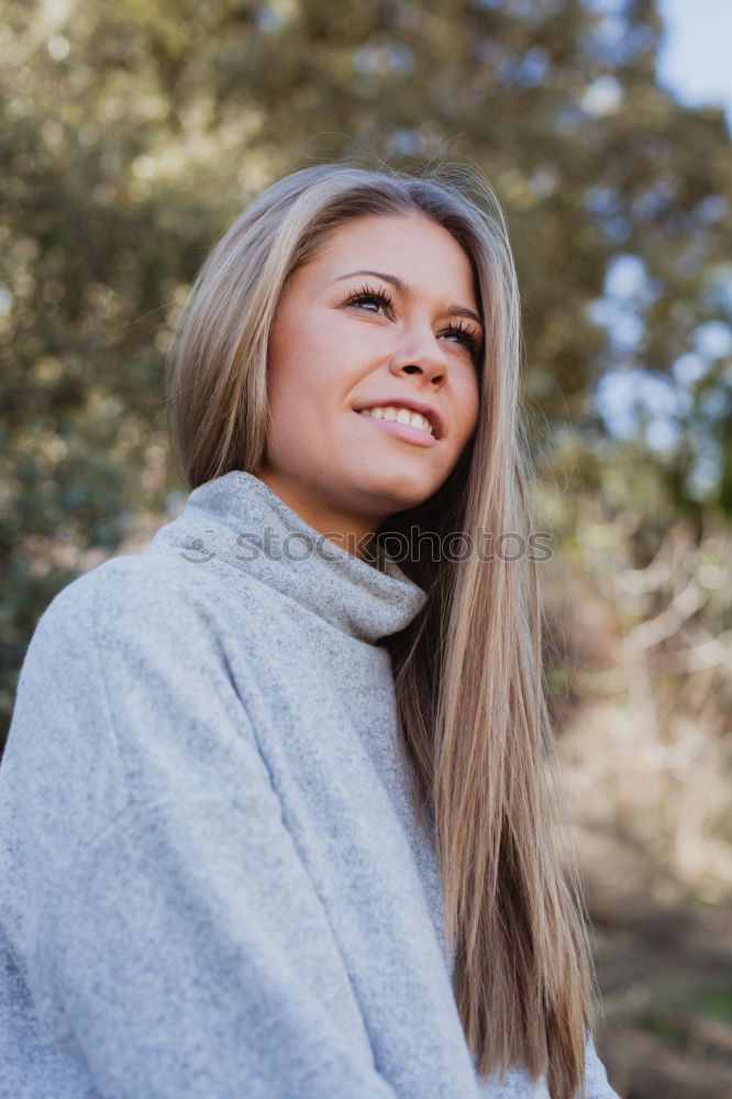 Similar – Image, Stock Photo Charming lady posing on street