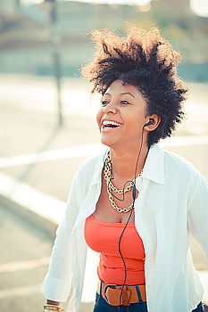 Similar – Image, Stock Photo Beautiful African girl with curly hair on the rooftop