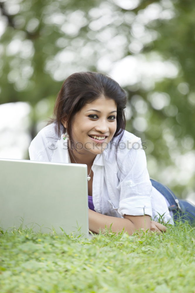 Similar – Image, Stock Photo Young African woman with looking at her digital tablet