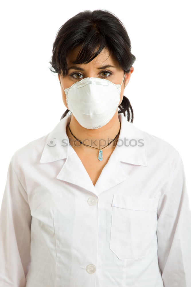 Similar – woman wearing an anti-virus protection mask to prevent flu infection, allergies, virus protection, COVID-19, and corona virus pandemic disease 2019