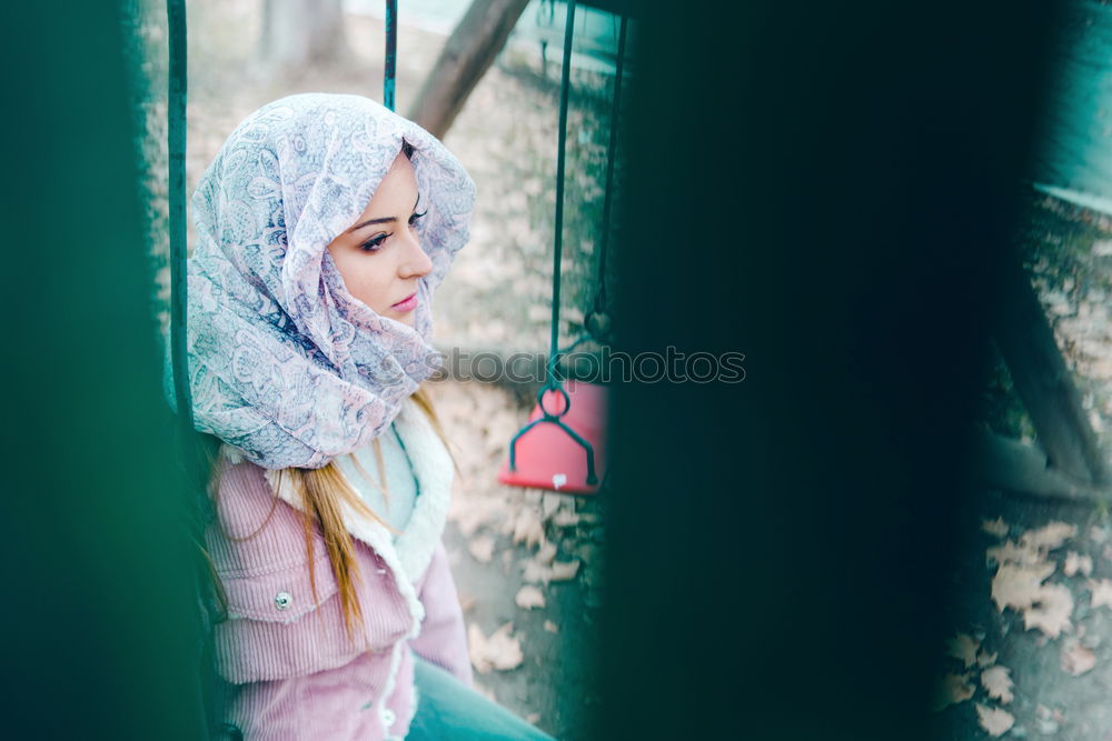 Similar – Image, Stock Photo Portrait of blonde girl in the city