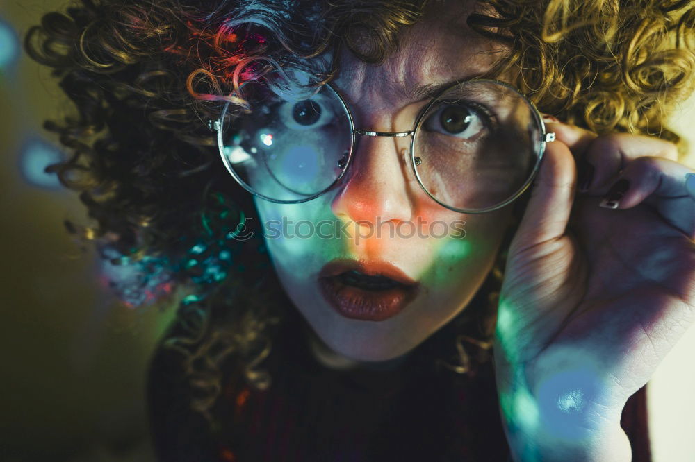 Similar – Young beauty sad woman with retro glasses