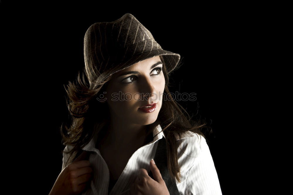 Similar – Image, Stock Photo young Girl in depression on dark background