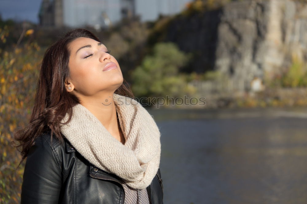 Similar – thoughtful woman with double braid